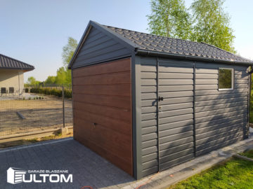 Garaż 3x4m | dwuspadowy | kolor RAL/drewnopodobny