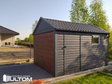 Garaż 3x4m | dwuspadowy | kolor RAL/drewnopodobny