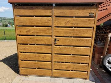 Wiata śmietnikowa 200×100 cm | złoty dąb