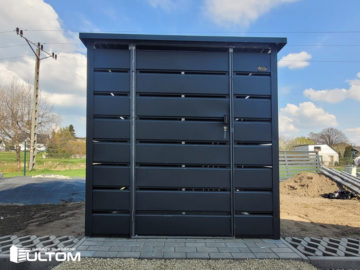 Wiata śmietnikowa 150×150 cm | RAL 7016 mat