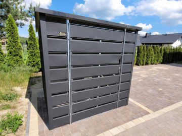 Wiata śmietnikowa 200×150 cm | RAL 7016 mat