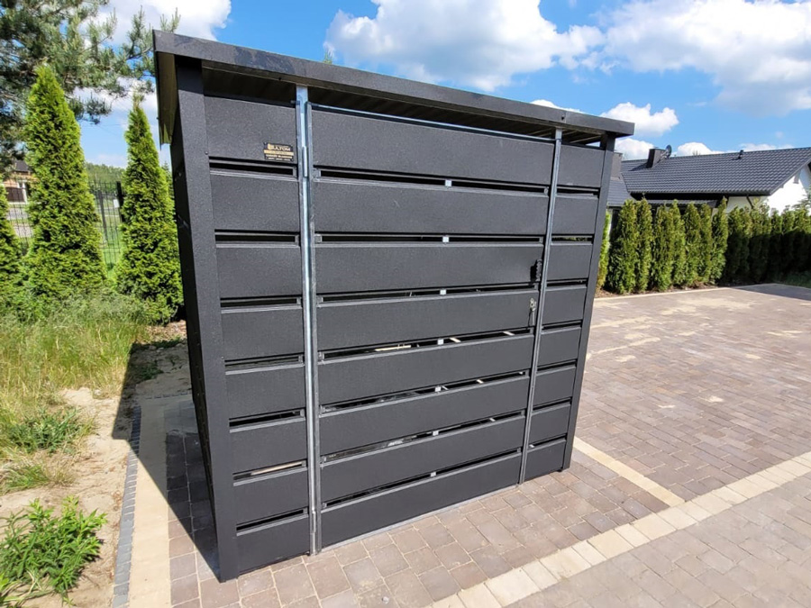 Wiata śmietnikowa 200x150 cm | RAL 7016 mat