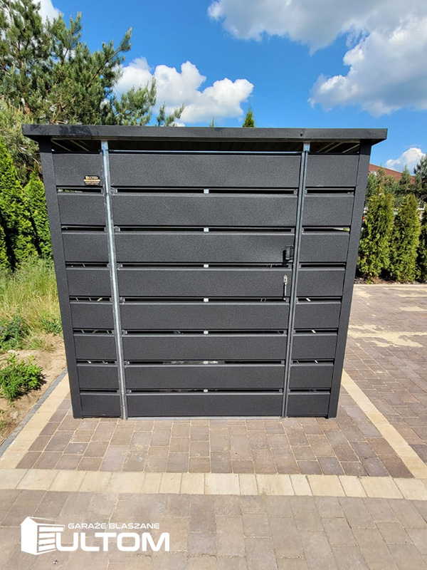 Wiata śmietnikowa 200x150 cm | RAL 7016 mat - obrazek 4