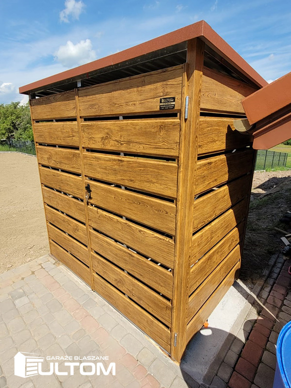 Wiata śmietnikowa 200x100 cm | złoty dąb - obrazek 3