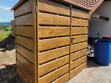 Wiata śmietnikowa 200×100 cm | złoty dąb