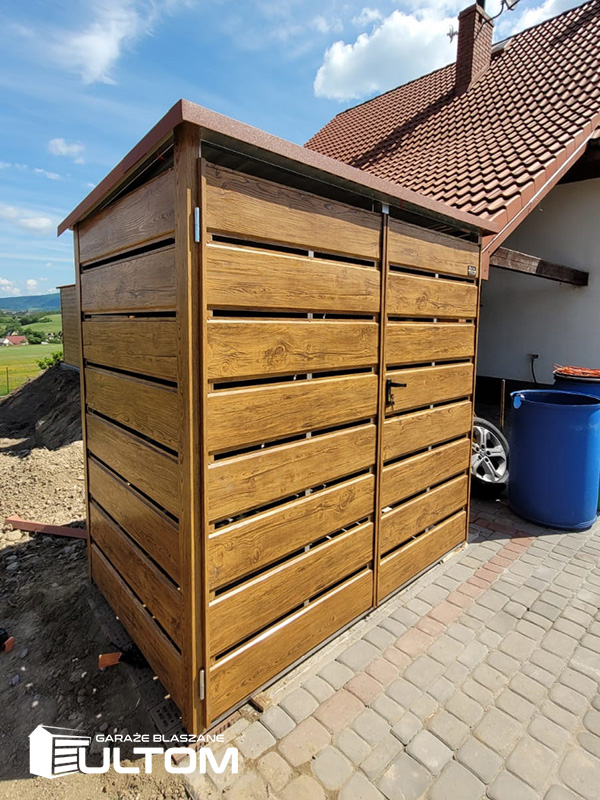 Wiata śmietnikowa 200x100 cm | złoty dąb - obrazek 4